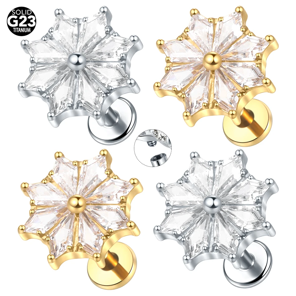 G23 Titanium Ear Tragus Cartilage Helix Piercing Stud