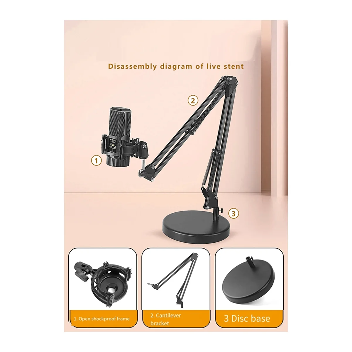 Microphone Shock Mount for Takstar PC-K220 Broadcast Clip Studio Recording Mic Holder Spider Condenser