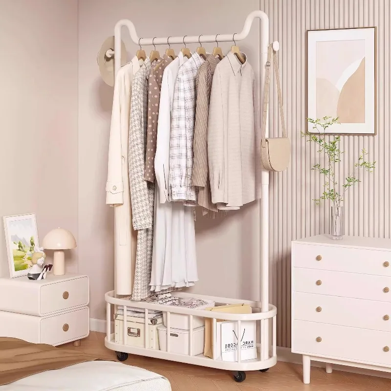 Wheeled Standing Clothes Rack Rental Dormitory Storage Drying Rack Cat Ear Hat Rack Clothes Rack Stand Coat Hanger Stand