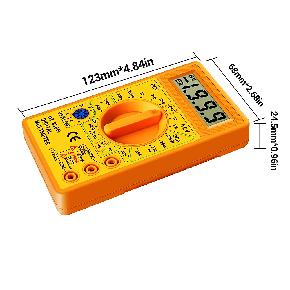 DT830B AC/DC LCD Digital Multimeter 750/1000 V Voltmeter Amperemeter Ohm Tester Hohe Sicherheit Handheld Meter Digital multimeter
