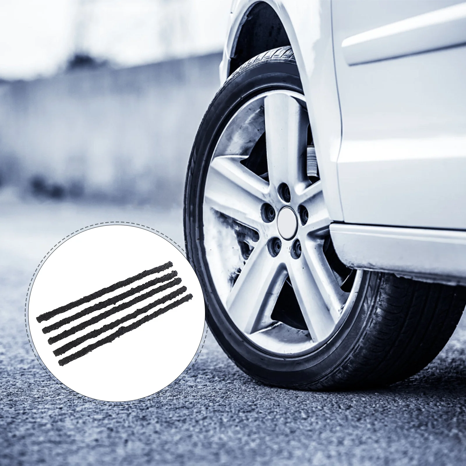 

5Pcs 200mm Tubeless Rubber Repair String Easy Fix Tire Patching Strip for Bikes Rubber Repair String Bike Tire Plug Kit