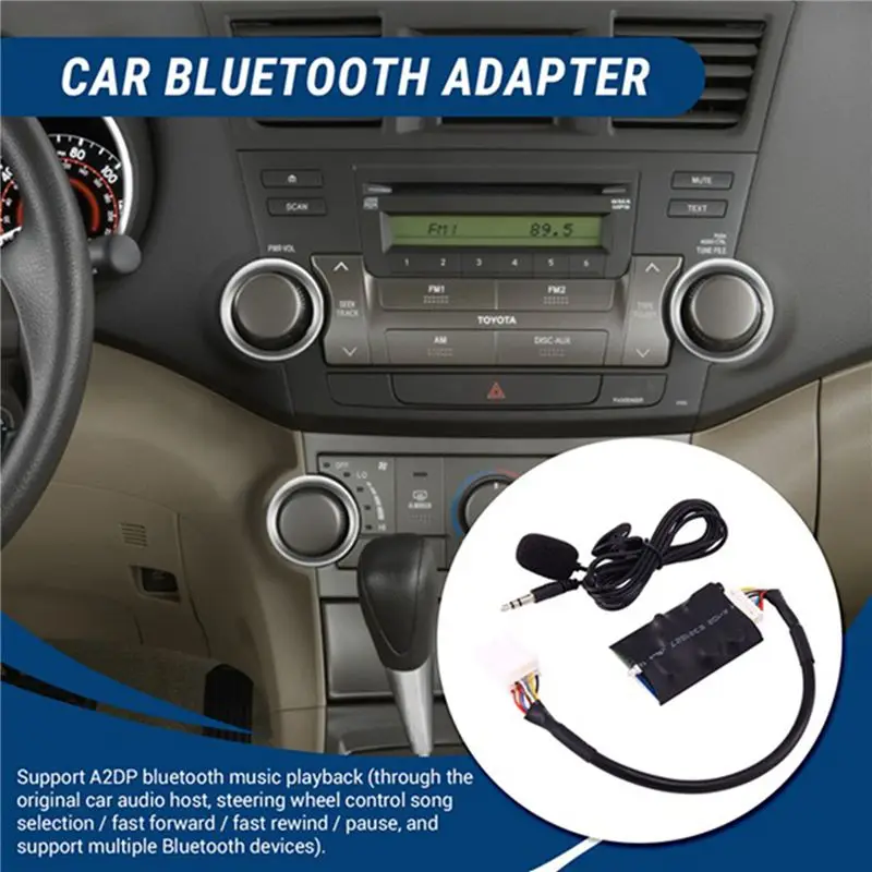 Ingenious-5X Radio Audio Adapter Bluetooth AUX Cable Microphone Handsfree Music Interface Disc Box For Toyota Camry Corolla RAV4