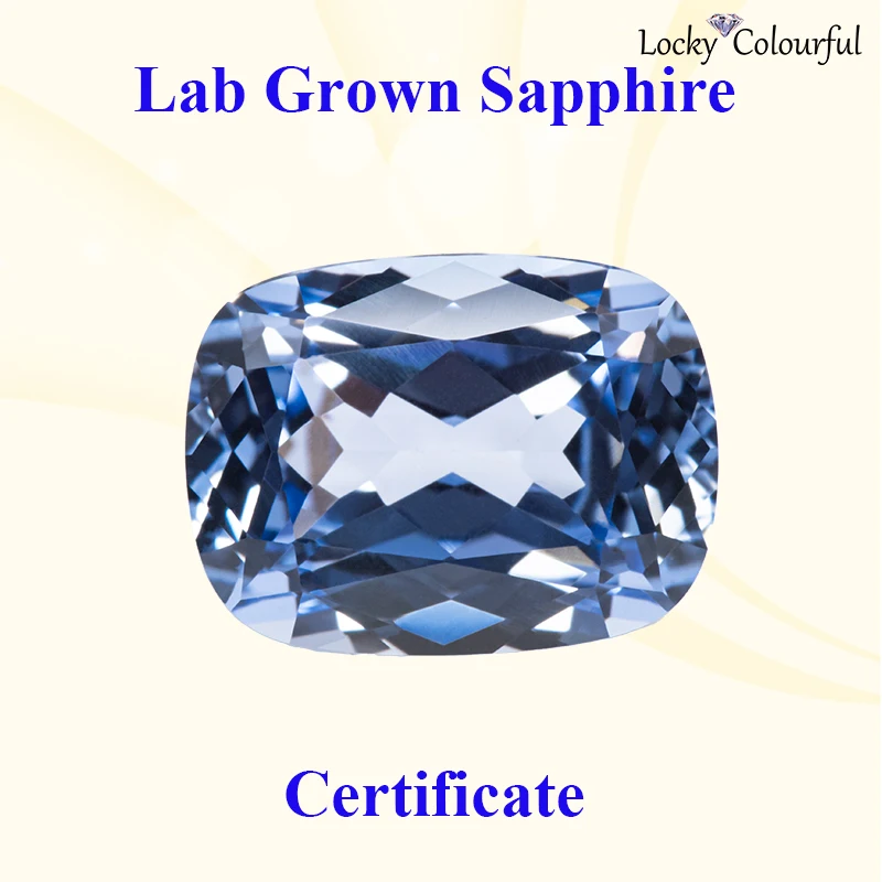 

Lab Grown Sapphire Cornflower Color Charms Beads Rectangle Cushion Shape for DIY Jewelry Making Rings Selectable AGL Certificate