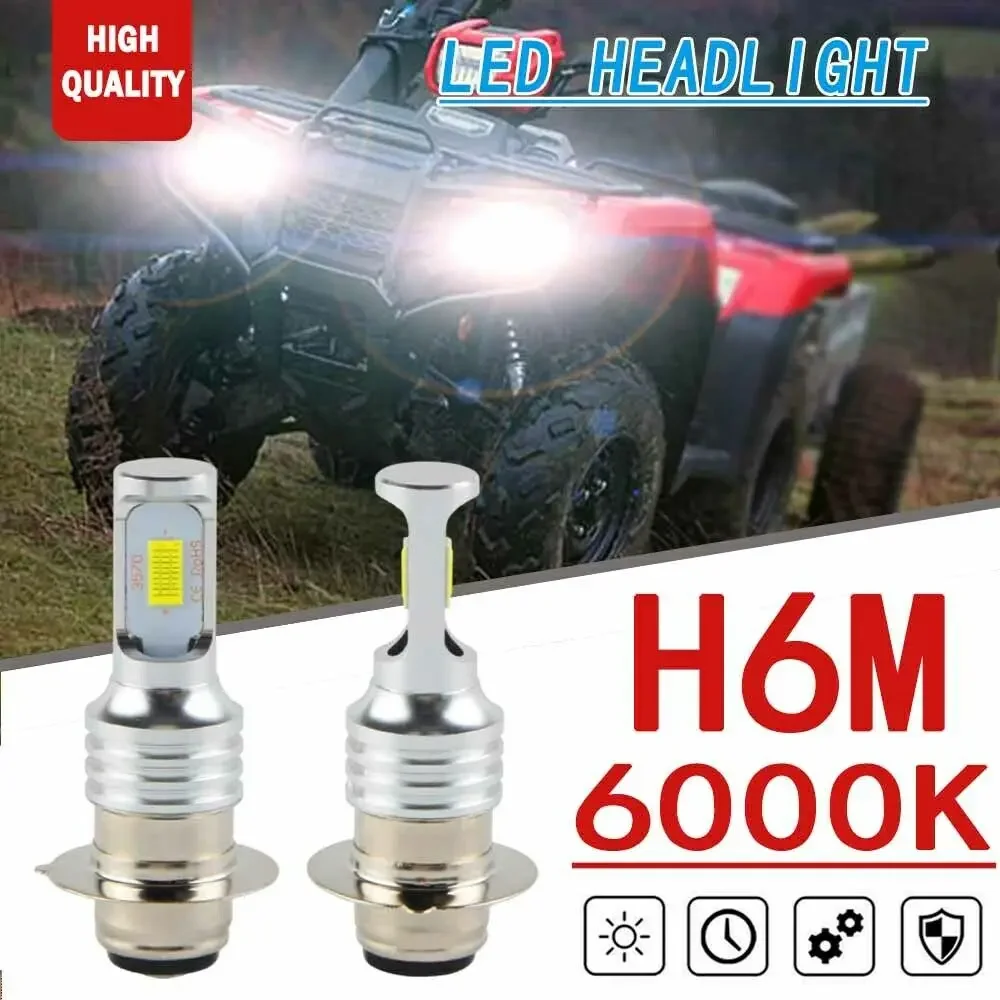 2PCS 6000K White LED Headlight Bulbs motorcycle led For Suzuki King Quad 700 Eiger Z400 QUADSPORT LTF 250 S Ozark 250