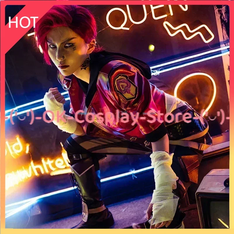 LOL Arcane VI Cosplay Costume The Piltover Enforcer VI Cosplay Costume Game Suit Halloween Uniforms Top Pants Coat  Custom Made