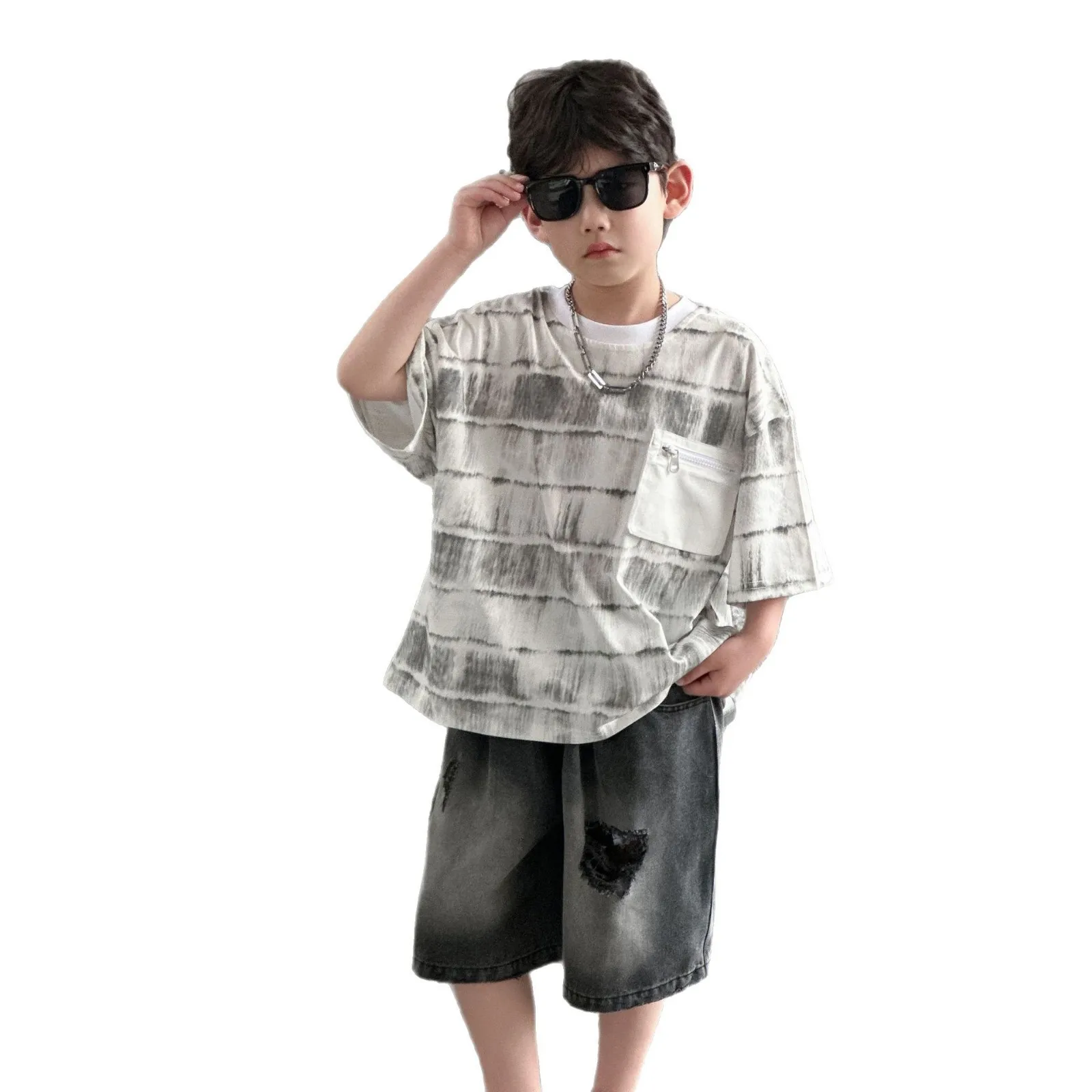 

Boys Summer Cotton Short Sleeve 2026 Summer New Children's T-Shirt Trend Children's T-Boys Top Children's Clothing