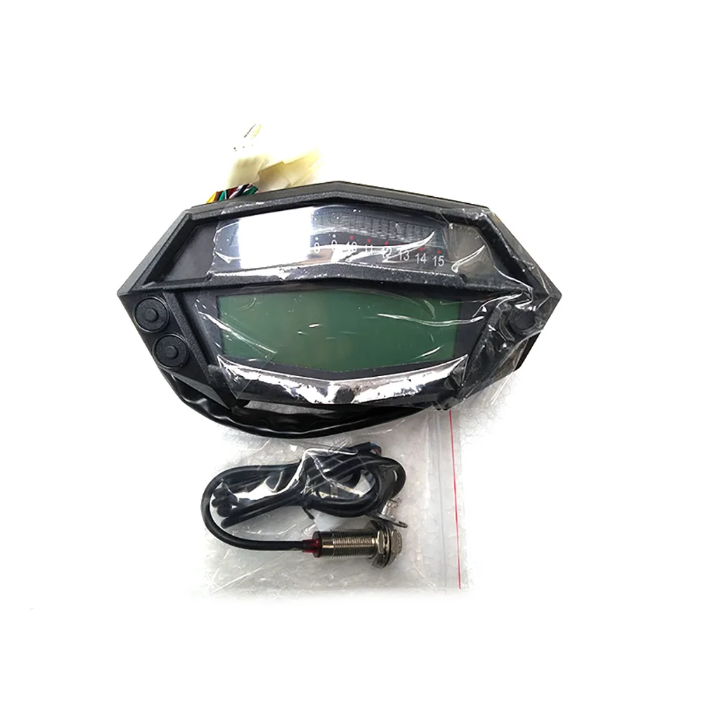 

Motorcycle DC 12V LCD Digital Adjustable Tachometer Speedometer Odometer Fuel Gauge For Kawasaki Z1000 299KMP Adjust 7 Colors