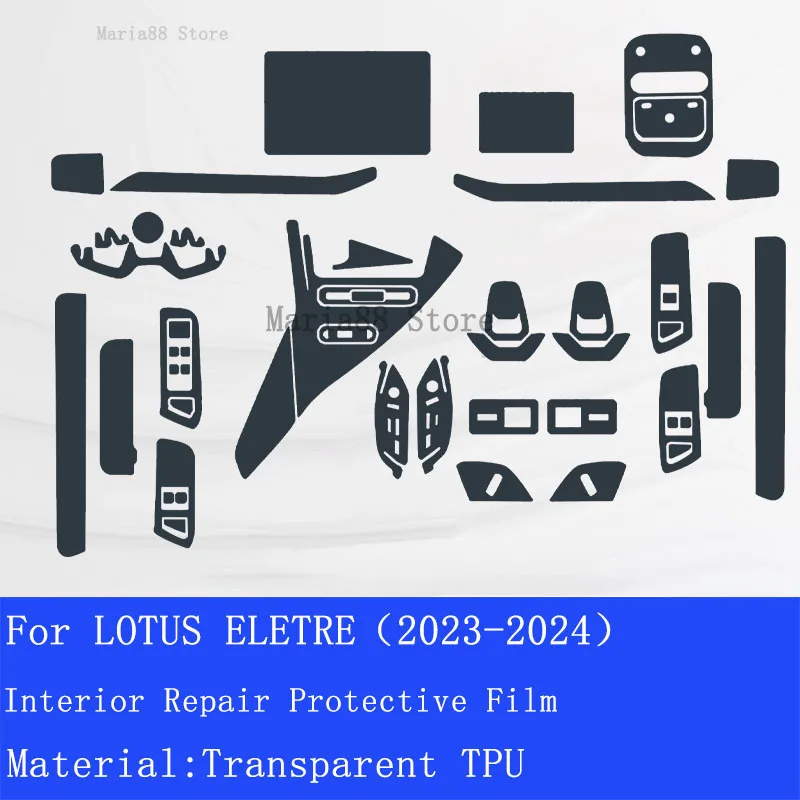 

For Lotus ELETRE 2023 2024 Car Multimedia screen Center Gear Panel Transparent TPU Automotive Interior Protective Film