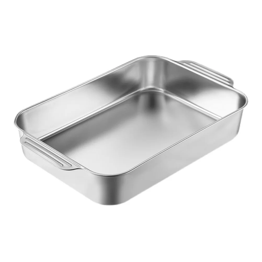 

Stainless Steel Baking Pan Rectangle Roasting Pan For Oven Fish Lasagna Casserole Nonstick Easy Clean Grill Sheet Tray