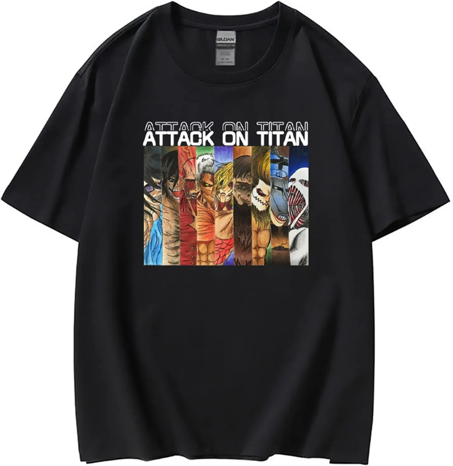 Unisex Attack On Titan Short Sleeve 100% Cotton Crew T-Shirt(XL, Black)