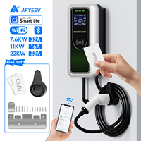 AFYEEV Type2 EV Charger 32A 7.6KW Charging Station Car Charger 11KW 22KW 3Phase EVSE Wallbox APP Bluetooth WiFi Remote Control