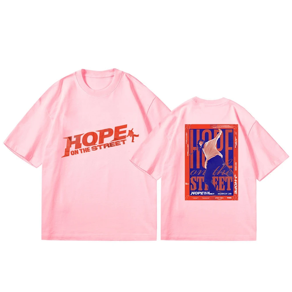 Y2K Women's Summer Cotton Tops KPOP Hope ON THE STREET Letter Print Couple T-Shirt Harajuku Streetwear Short Sleeve Clothing