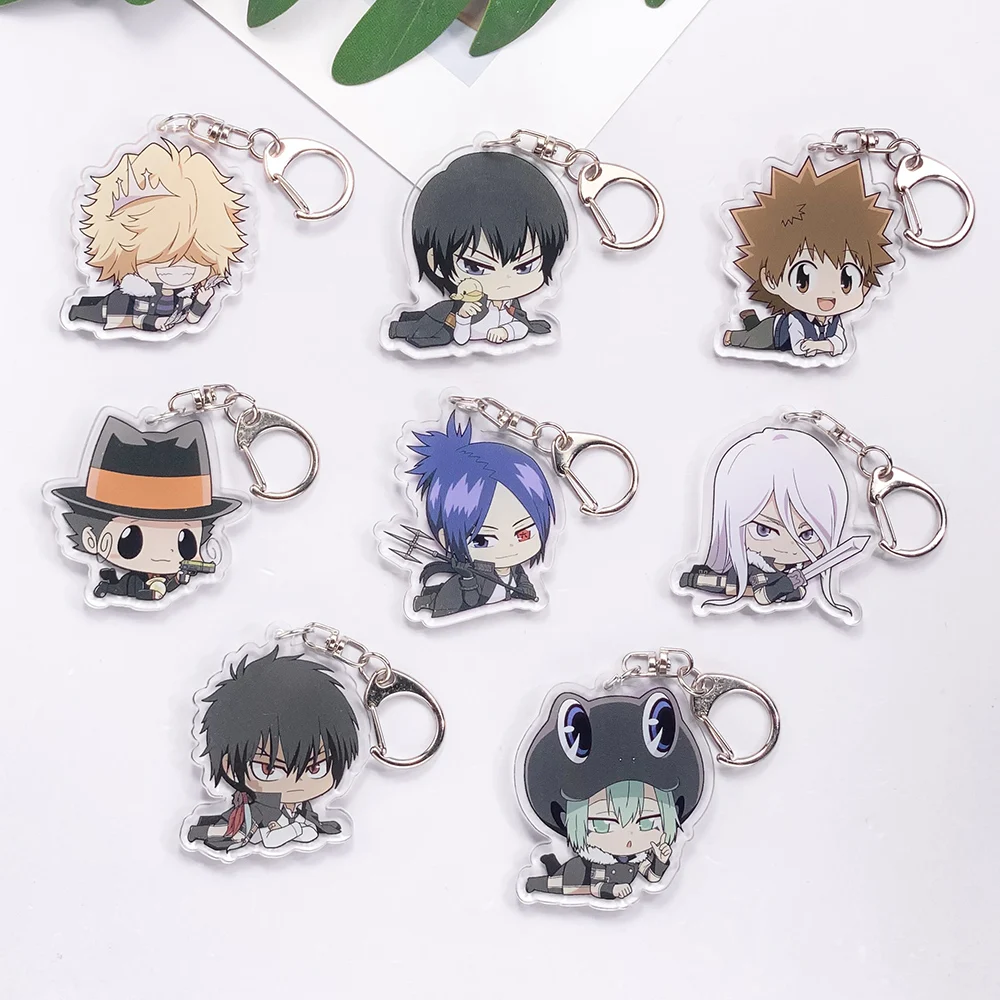 Anime Characters Katekyo Hitman Reborn Acrylic Car Keychain Accessories Bag Charms Backpack Pendant Key Ring Fans Friends Gifts