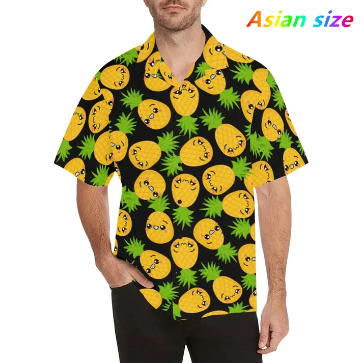 

Fashion Men's Clothing Cool Fruits Y2k Tops Summer New Men's Clothing Casual Short-Sleeved Anime Loose Blouse Hawaiian Shirts