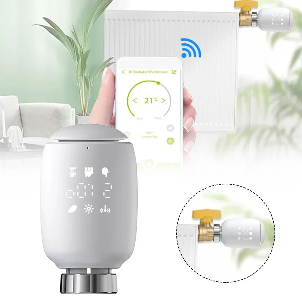 Smart Radiator Thermostat For ZigBee Control Energy Saving Heating App Voice Control Adjustable 5-30°C Temperature Range