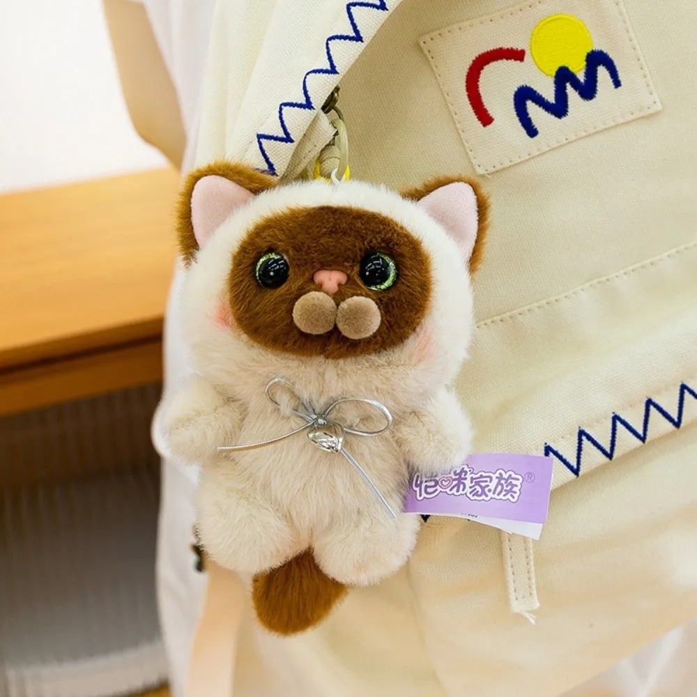 Rugzak hanger harige kitten pop sleutelhanger pluizig dier kat pop hanger cartoon zachte kat knuffel sleutelhanger verjaardagsfeestjes