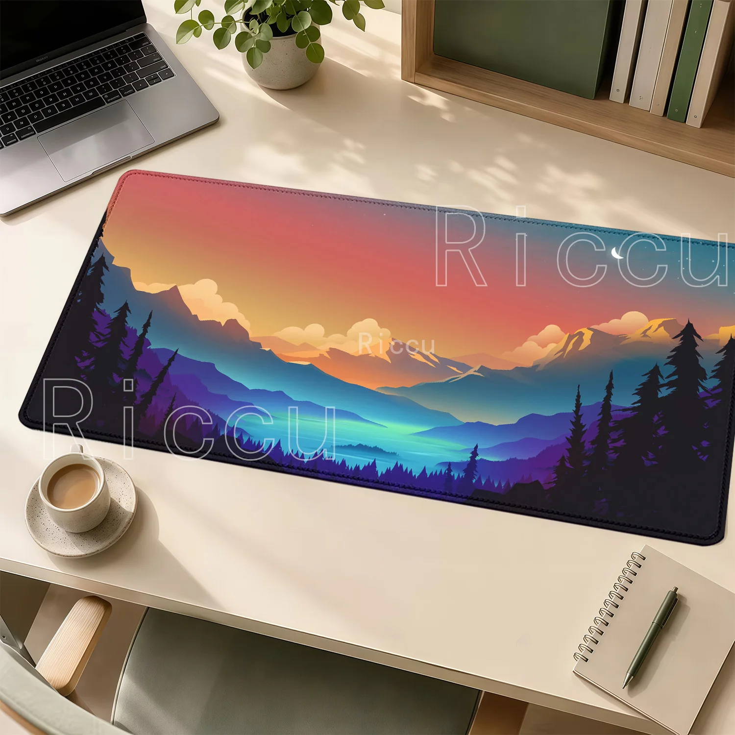 Large Sunset Mountain Scenery Speed Mouse Pad Office Accessories Overlock Mousepad Big Rubber Non-slip Base HD Printing Desk Mat
