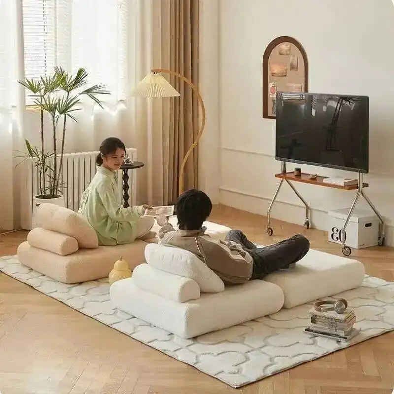 Sofa Fabric Morden Living Sofa Room Folding Bed Comfortable 1-person Tatami Chair Disassemble and Wash Living Room Furniture