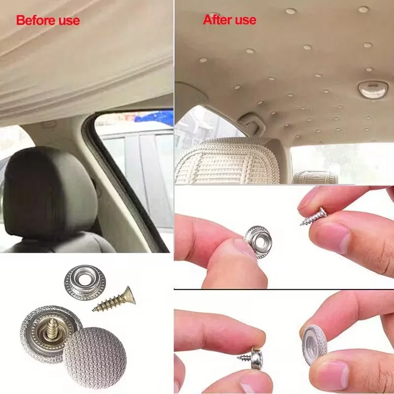 Car Ceiling Cloth Fixing Screw Cap Roof Repair Buckle for Volkswagen VW Polo Passat B5 B6 CC GOLF 4 5 6 Touran Bora Tiguan view 4