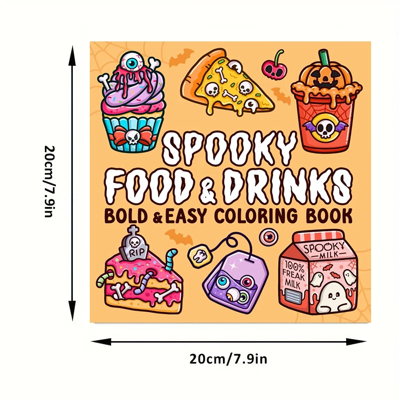 28 Pages Food and Drink Coloring Book for Adult | Colouring Book, Drawing Supplies for Christmas, Thanksgiving