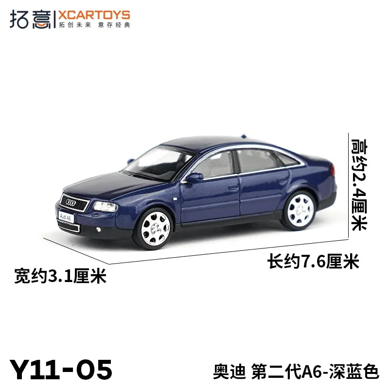 Xcartoys 1/64 Scale Diecast Model Car Second Generation A6 Motor Vehicles Dark Blue Sports Super Car Children's Toy Collection