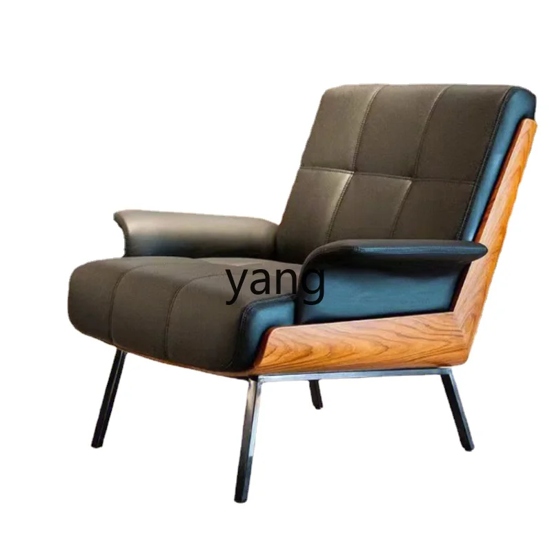 Yhl Light Luxury Small Apartment Modern Minimalist Nordic Solid Wood Bedroom Living Room Fabric Craft Recliner Art