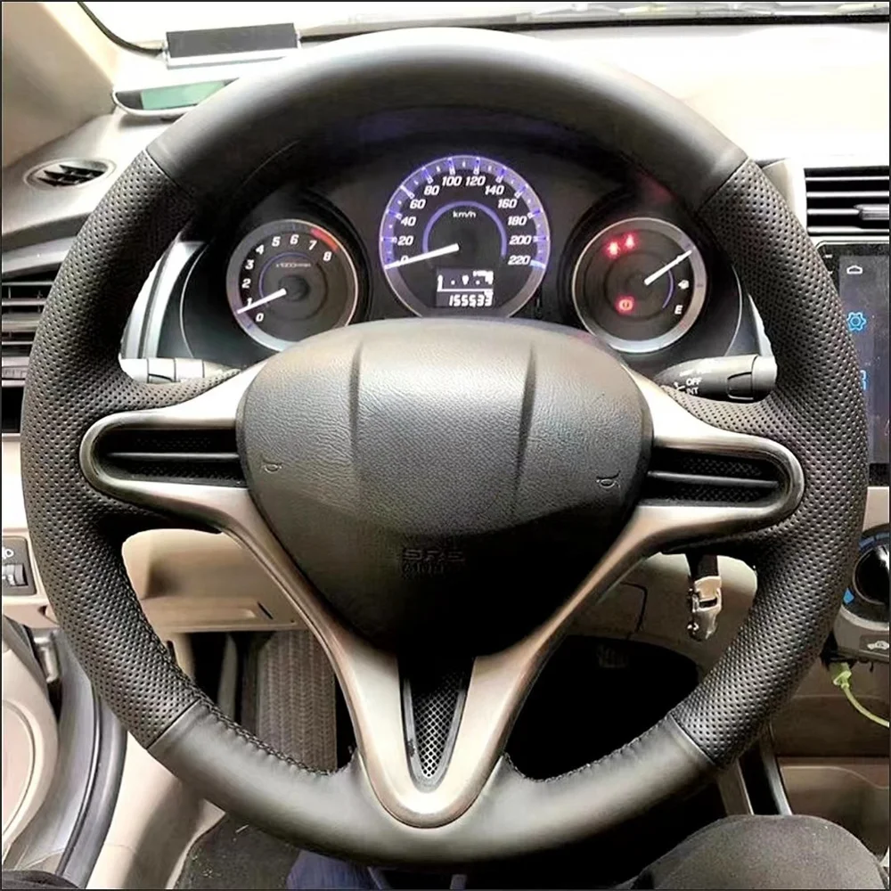 

DIY PU Leather Car Steering Wheel Cover Non-slip Anti-Slip Interior Accessories For Honda Civic Old Civic 2006-2011(3-Spoke)