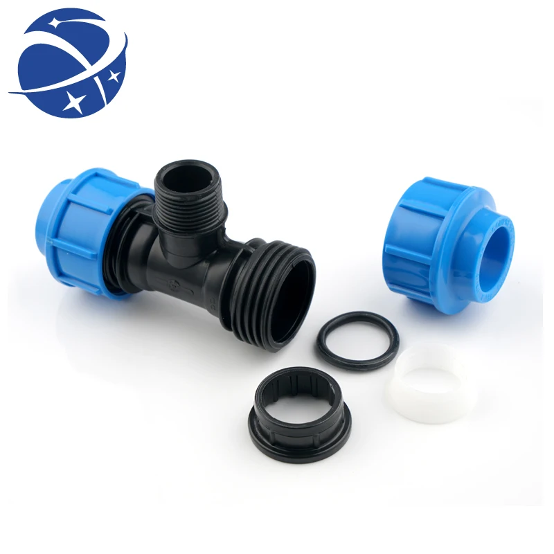 yyhc KEXING IRRIPLAT PN16 HDPE PE Irrigation compression fittings PP Quick Connector Push Fit  Male Threaded Tee