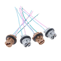 2 uds T20 7443 W21/5W 7440 W21W adaptador de enchufe de coche Base enchufe hembra conectar cableado para lámpara de freno de coche lámpara DRL plástico + cable