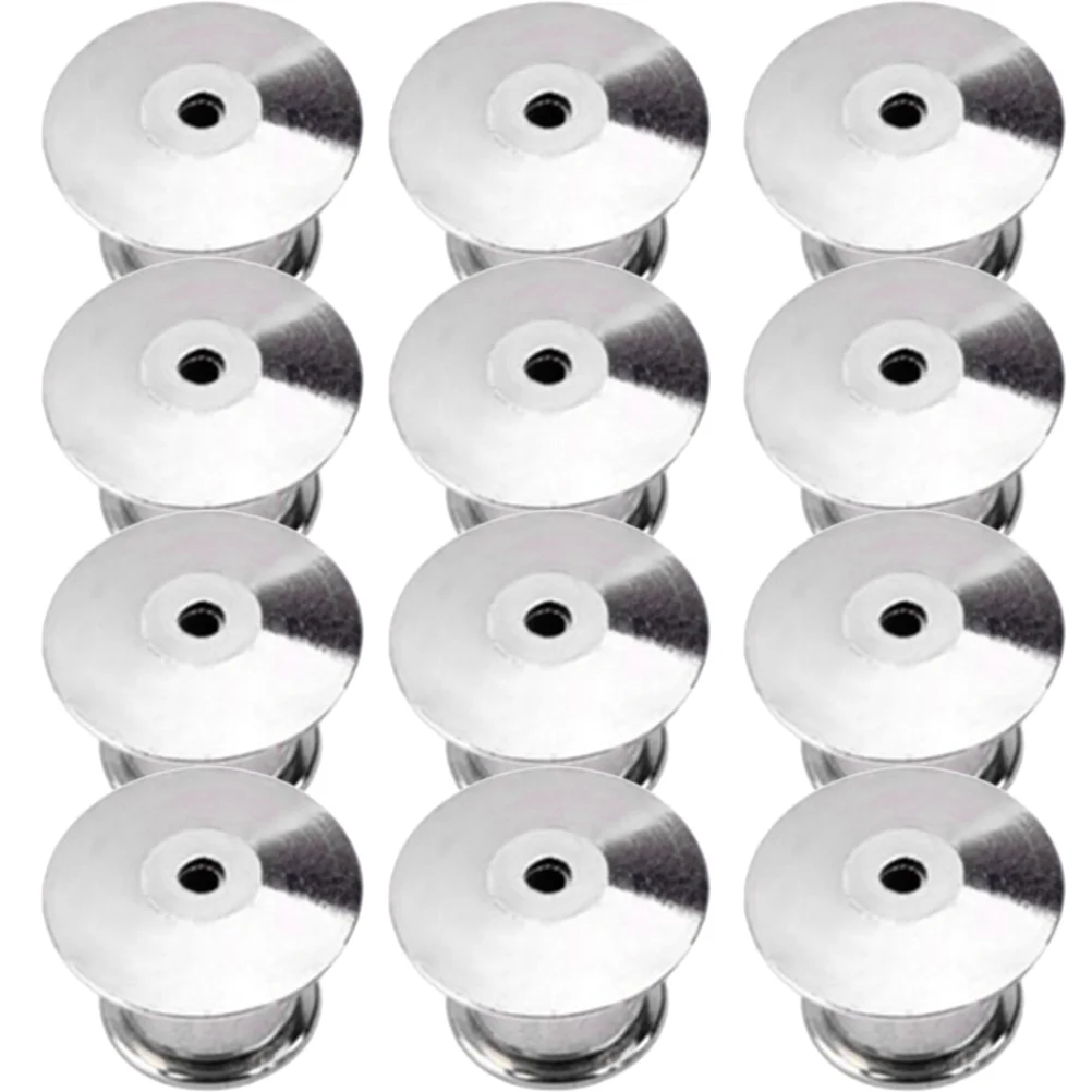 22 Pcs Round Flat Head Card Cap Pin Badge Backs Major Locking for Hats Metal Keeper Keepers