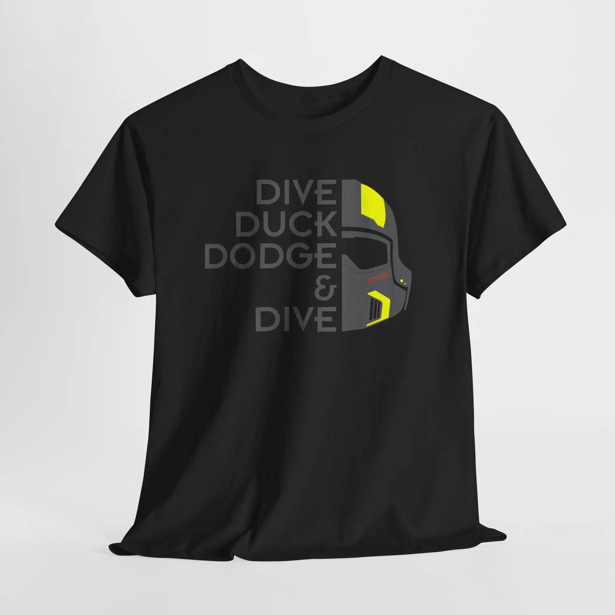 2026 New Dive Tactical Oversized Unisex Streetwear TShirt Dive Duck Dodge Dive Helmet For the Brave Front Graphic Tee Short Tops