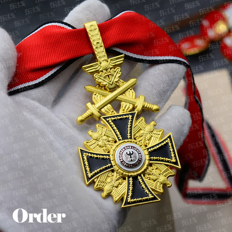 WWII Prussia Cross Medal Eagle Ribbon Badges Germany Military Fans Collection Decoration Crafts Not History Version
