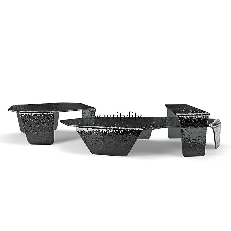 

ls 18Italian minimalist water corrugated acrylic coffee table living room high sense irregular shaped coffee table