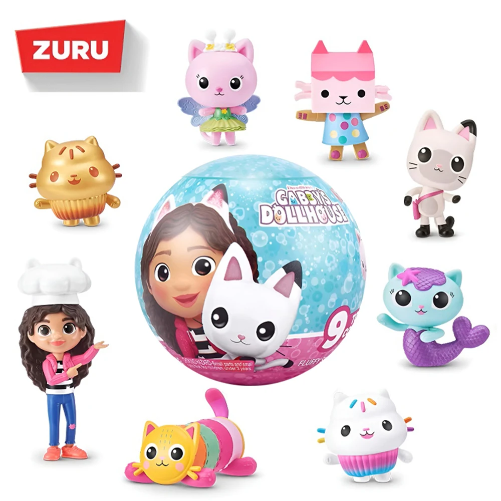 ZURU 5x bola de huevo sorpresa: casa de muñecas de Gaby, caja ciega, juguete de simulación en miniatura, regalo bonito para niña