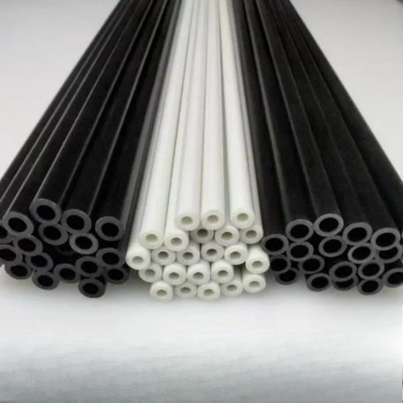 2/4pcs Black High Hardness Fiberglass Tube OD 3mm-25mm Hollow Glass Fiber Rod Hard Plastic Insulation Pipe Length 500mm