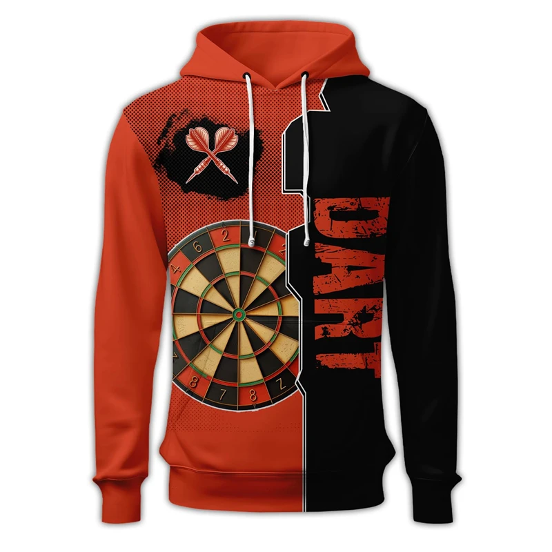 3D Printed Dart Board Team Hoodies Men Tracksuit Long Sleeved Hoodie Casual Darts Club Cool Pullovers Unisex Sweatshirts Hoody