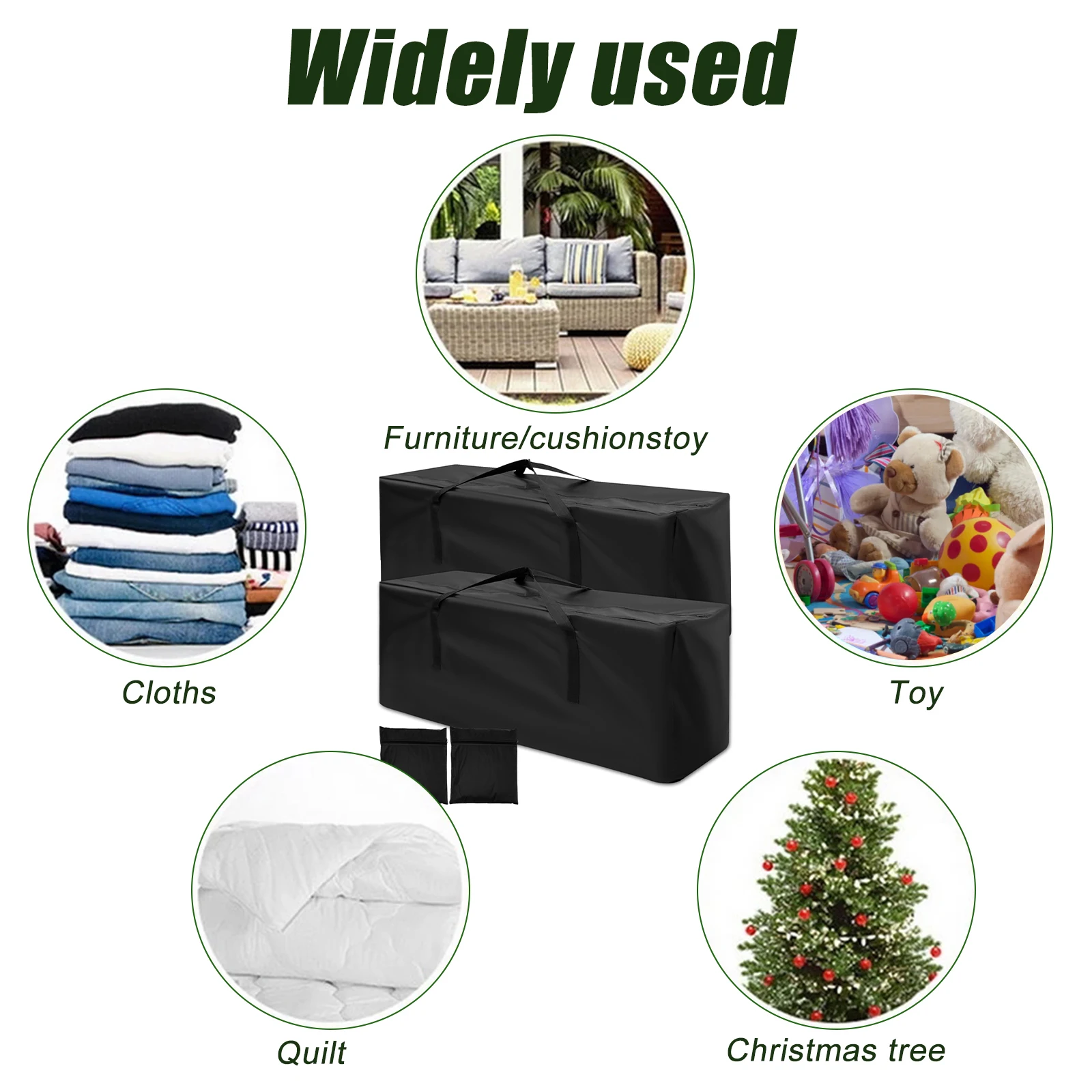 Furniture Cushion Storage Bag Waterproof 210D Oxford Cloth Outdoor Garden Christmas Tree Organizer Protective Cover Dustproof