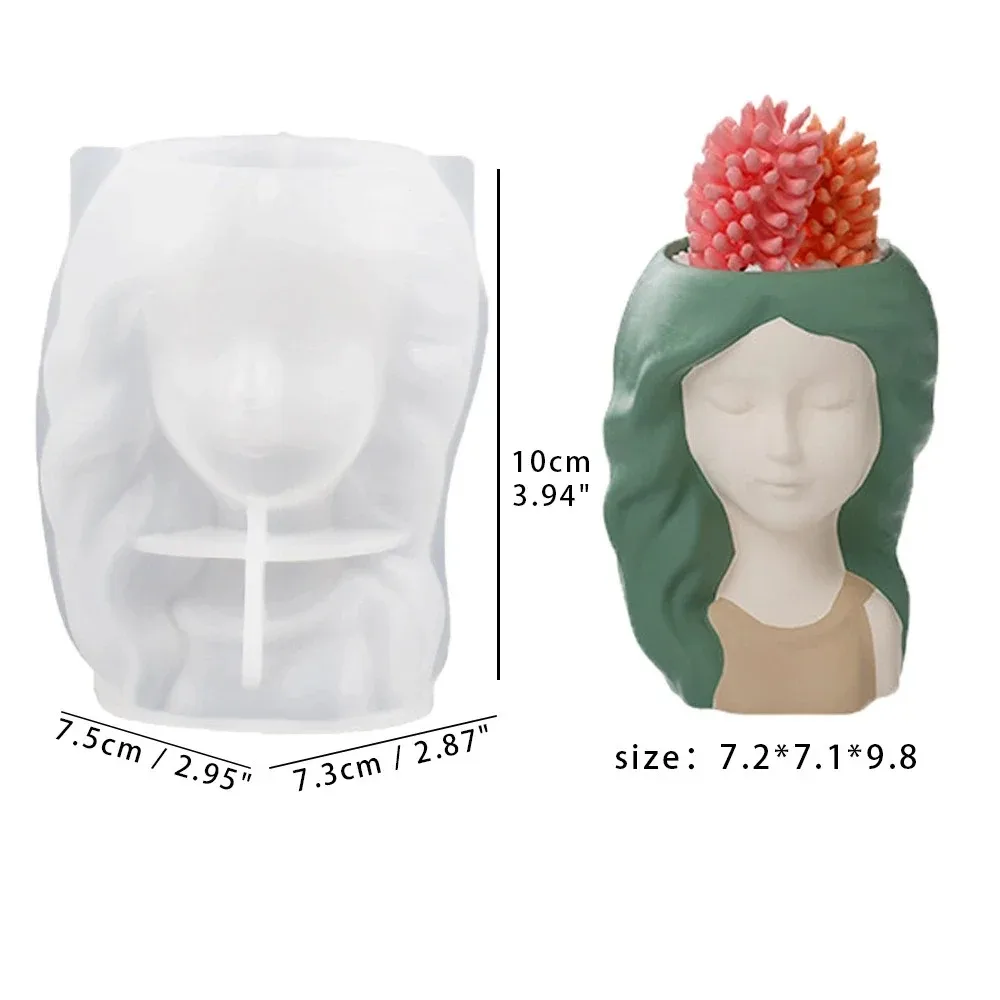 Sleeping Beauty Potted Silicone Mold Vase Garland Girl Flower Pot Gypsum Resin Epoxy Dropping Mould DIY Handmade Home Decor Gift image 6