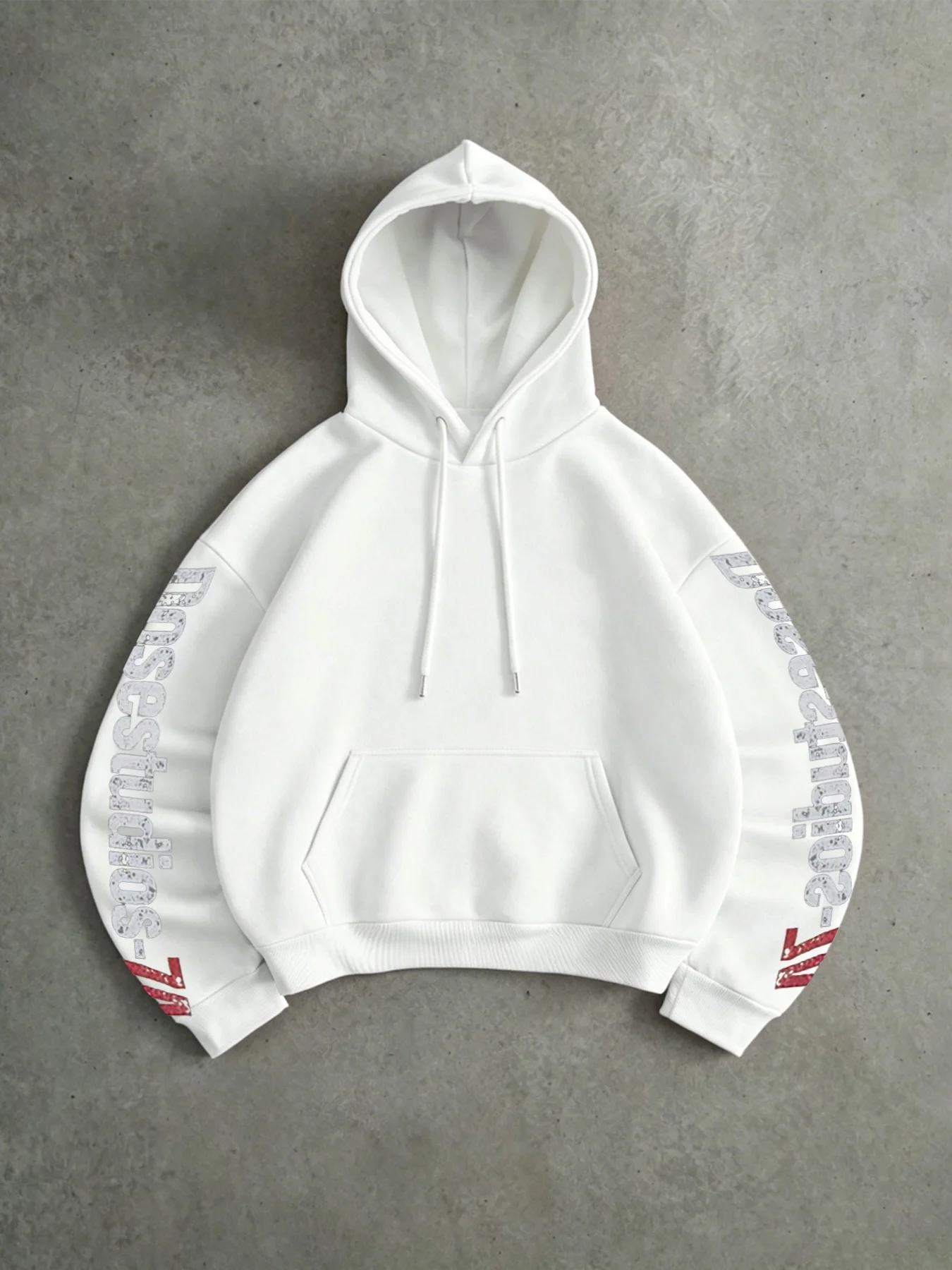 Men'S Hooded Sweatshirt Label Text Print Retro Street Style Autumn Neck Drop Shoulder Long Sleeve Pullover Top