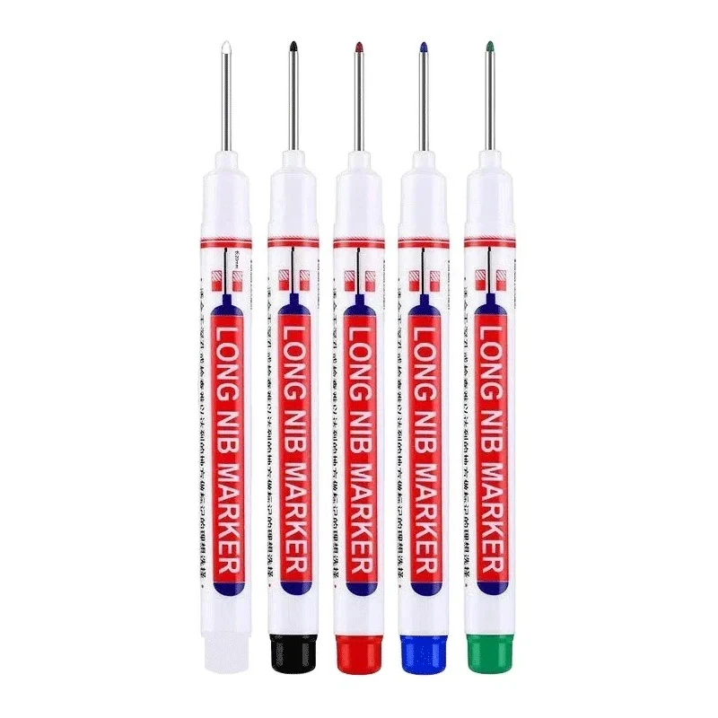 4Pcs/Set 20mm Deep Hole Long Nib Markers, Waterproof Perforating Pens for Metal, Bathroom, Woodworking & Decoration,Marking Tool