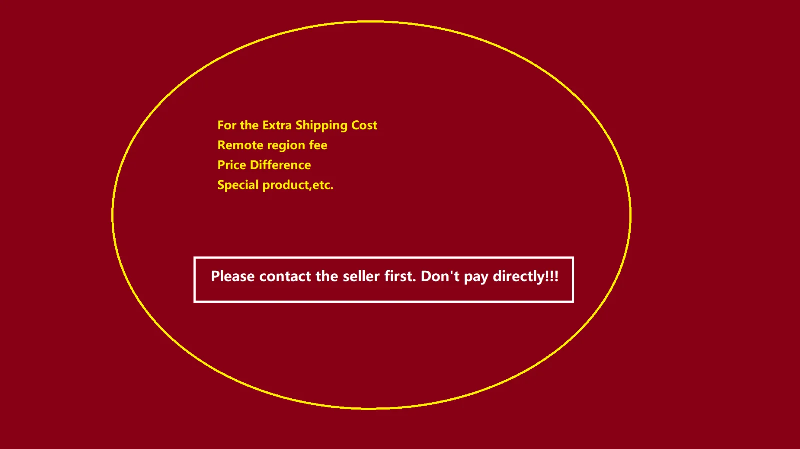 Cost for Shipping Cost / Remote region fee / Price Difference/Payback