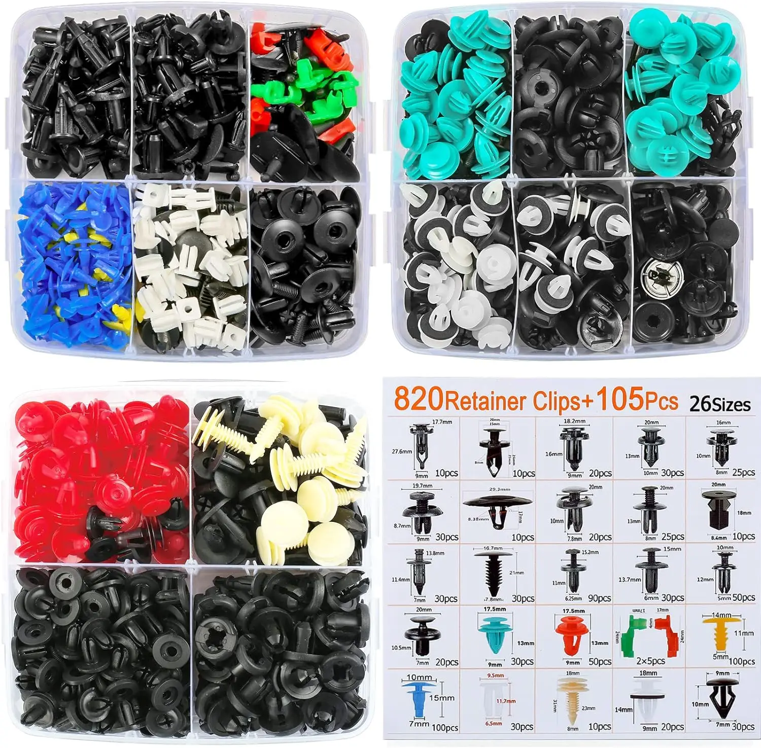 Boxed Buckle Car Expansion Screw Plastic Clip Door Panel Mudguard Cover Bumper Clip Fastener Set