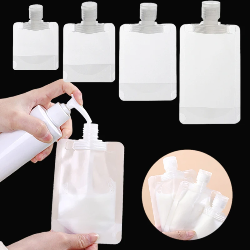 

Mini Transparent Refillable Stand Up Sealed Bags, Portable Lotion Dispenser, Travel Liquid Cosmetic Shampoo Storage Container