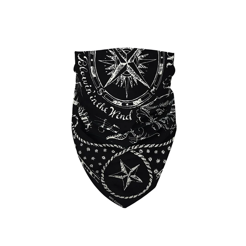 Captain Sailor Sea Anchor Print Bandanas Cotton Men Pocket Square Black Ladies Headband Head scarf Neckerchief