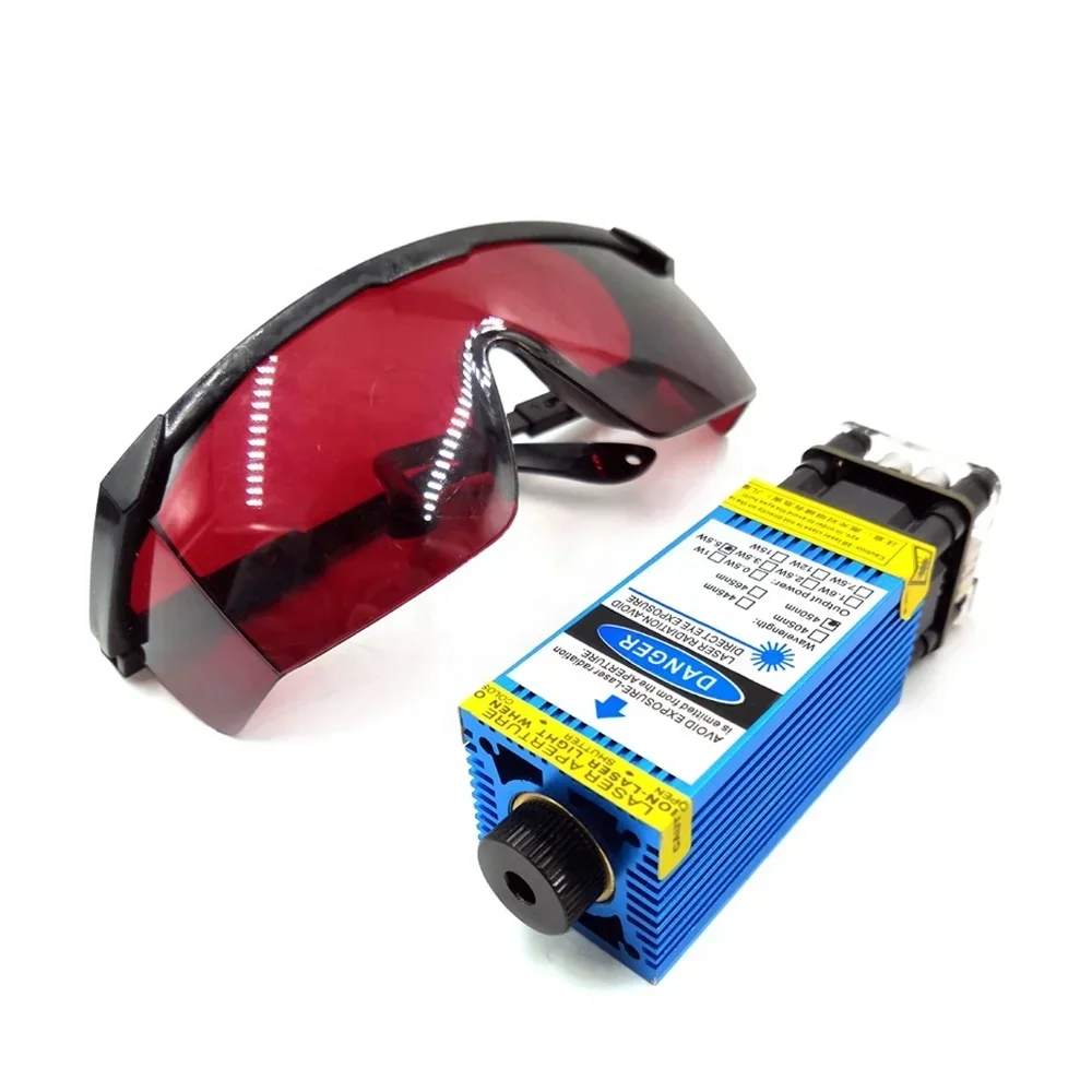 5500mw 2500mw 15000mw 33mm adjustable Blue Laser Module CNC Laser Engraving PWM/TTL Module 3500mw Laser cutter for CNC3018pro