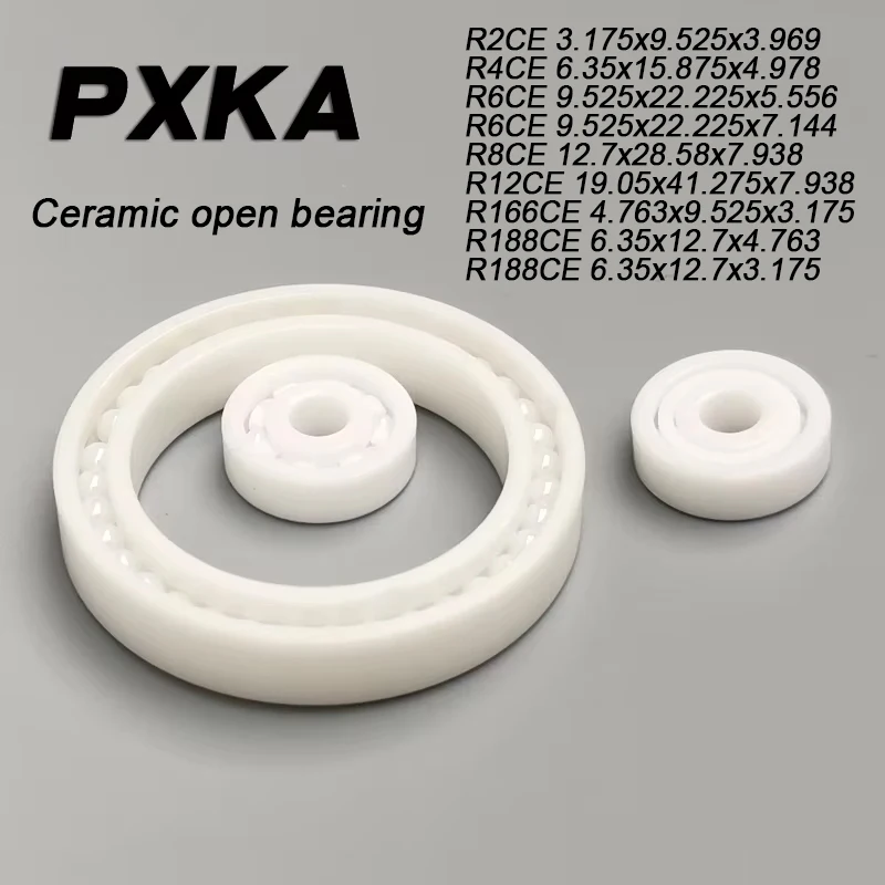 Miniature ceramic bearing R166CE 4.763*9.525*3.175mm, R12CE 19.05*41.275*7.938mm, R8CE 12.7*28.58*7.938mm，R2CE 3.175*9.525*3.969