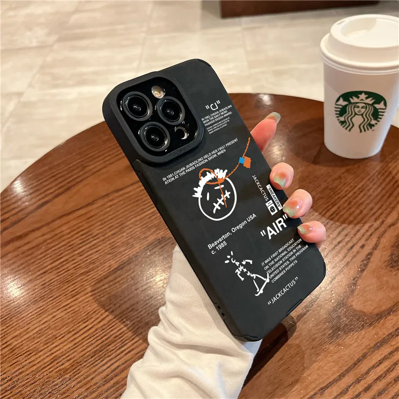 Hot Travis scot zapatillas de deporte funda de teléfono para iPhone 11 12 13 14 15 16 17 Pro Max Plus Air skateboard cubierta de cuero de gamuza