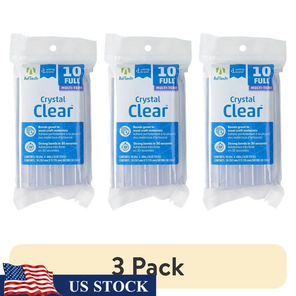 3 パック クリスタルクリア ホット グルー スティック フルサイズ 直径 4 インチ 直径 44 インチ 強力な接着 クラフト DIY プロジェクト