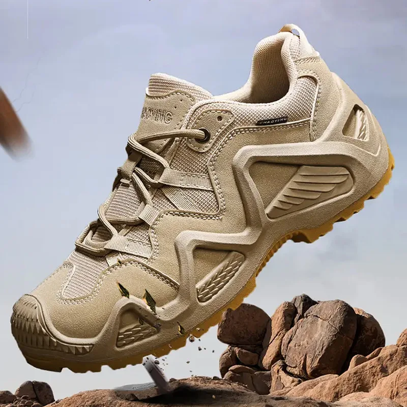 

Мужская рабочая одежда в стиле ретро, обувь на платформе, нескользящая износостойкая обувь для альпинизма и пешего туризма, уличные кроссовки для кемпинга и охоты 2025