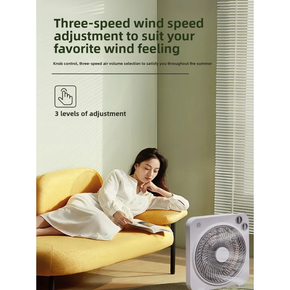 Desktop Fan 50W 3 Speed 60 Min Timer 360 Air Guide Quiet Portable Box Fan for Bedroom Office Home Dorm Daily Use 탁상용 선풍기